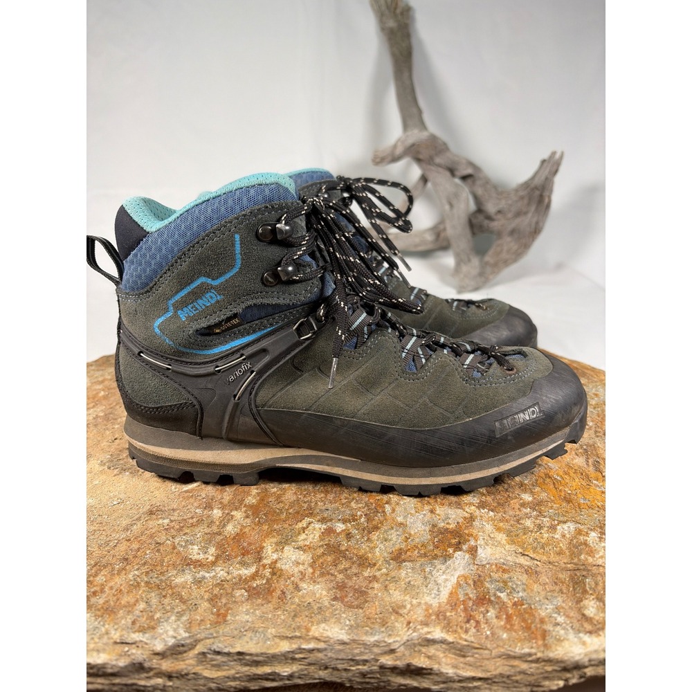 Meindl Light Peak GTX Womens Hiking Boots Suede Gore-Tex Vibram Grey Blue EU 42